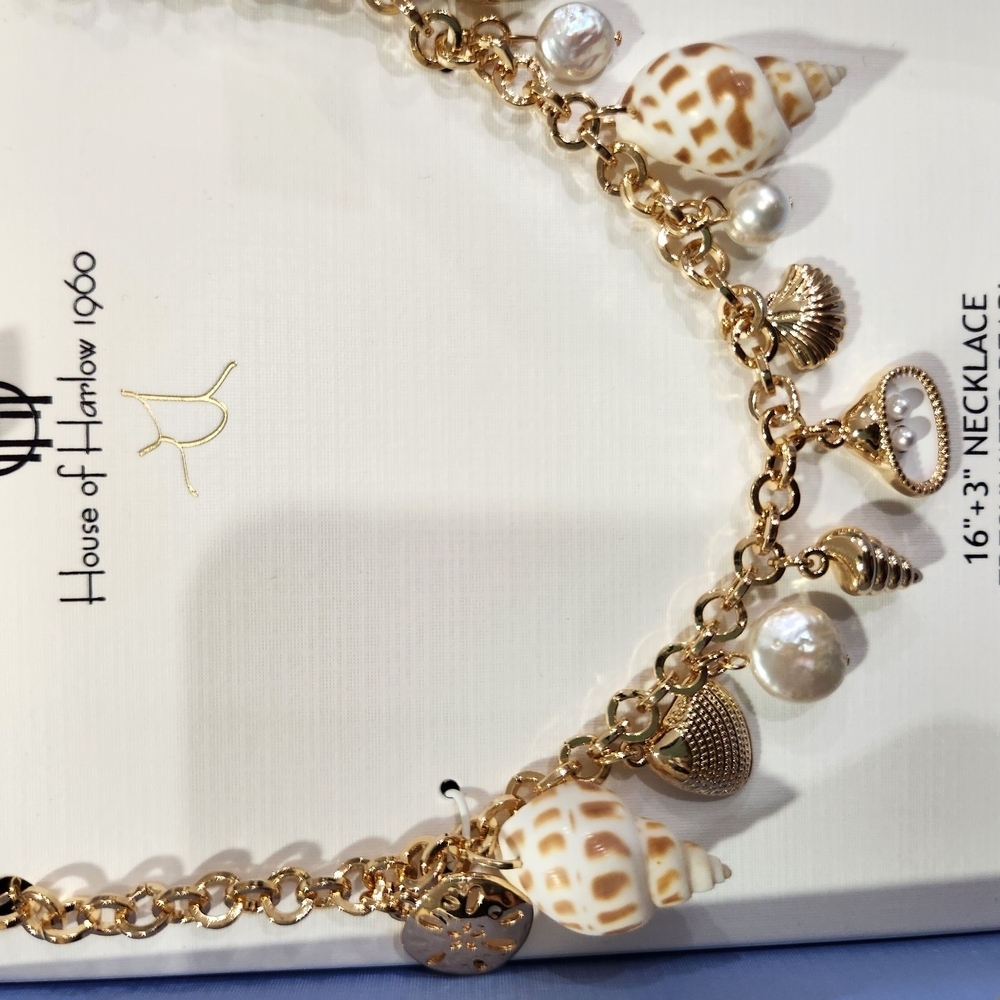 🤍▪️House of Harlow ▪️1960 Gold Seashell Charm 16 ' Necklace - Picture 12 of 14